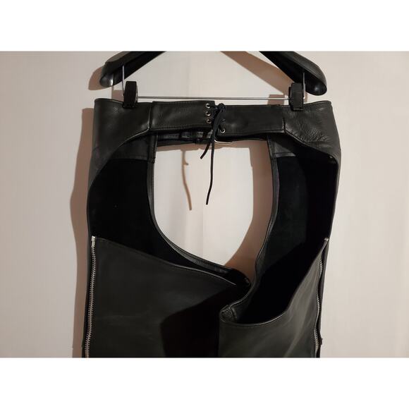 Heavy Duty Leather Company Riding Chaps Womens Size XL Ladies Black Motorcycle - Picture 7 of 9